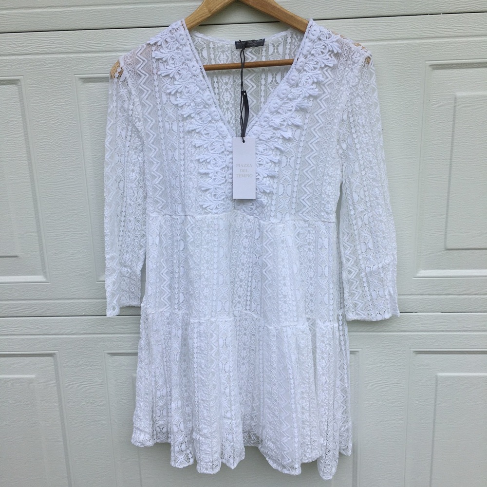 NWT PIAZZA DEL TEMPIO LACE TUNIC SIZE SMALL